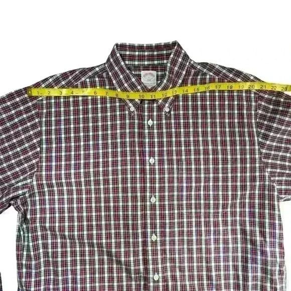 Brooks Brothers The Original Polo 346 Festive Plaid Cotton Collared Shirt - Picture 5 of 7
